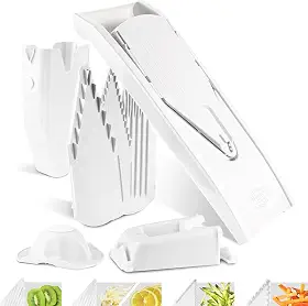 Börner Mandoline Profissional V1 ClassicLine (8 peças) • Cortador de Legumes • Cortador de Cozinha (Branco)