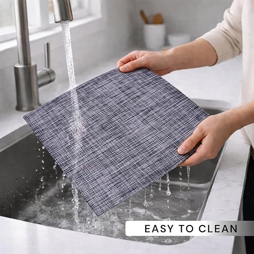 Miniatura 3 de Decozen Juego de 8 manteles individuales  Protector de mesa para decoración de cocina, resistente a los arañazos y al calor, lavables, lavables,