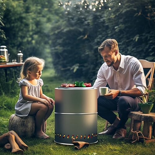 Miniatura 8 de Hoguera sin humo, portátil, ligera, con bolsa, estufa de leña para patio trasero, jardín, picnic, campamento, hoguera