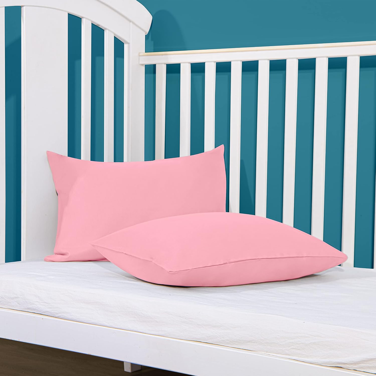 FLXXIE 2 Pack Microfiber Toddler Pillowcases, 14x20 Inches Fits Baby Pillow Sized 12x16, 13x18 or 14x20, Soft and Cozy Small Travel Pillow Covers with Envelope Closure, Pink image 4