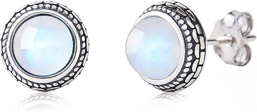 Miniatura 32 de Real Crystal Birthstone Sterling Silver Stud Earrings Jewelry for Women Fashion Trendy Western 925 Antiqued Boho Handmade Best Gift for Her keenove