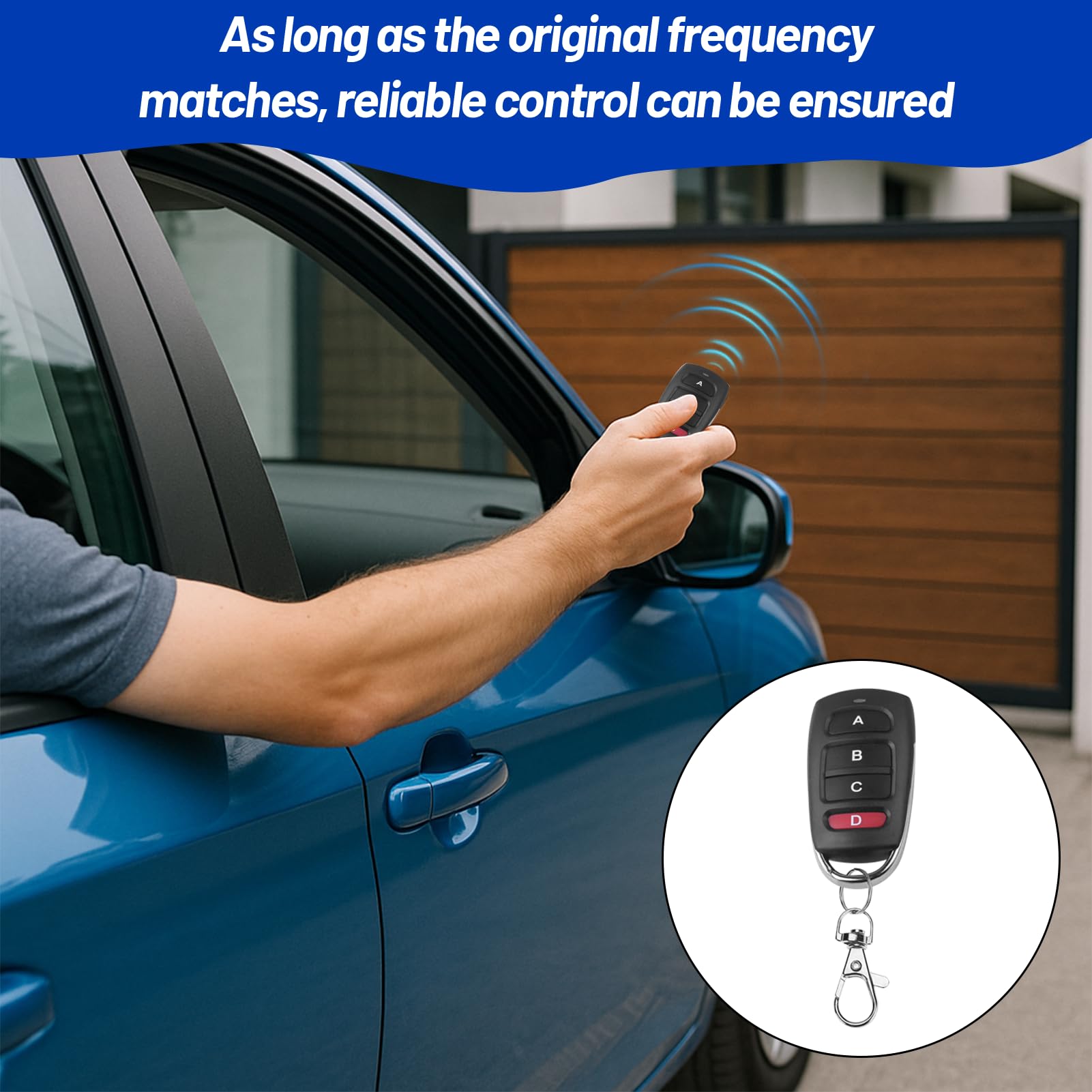 Mando Universal para Puerta de Garaje, 433,92 MHz, 4 Botones, Pack de 2, Compatible con Coche y Puerta de Garaje, Rojo y Negro