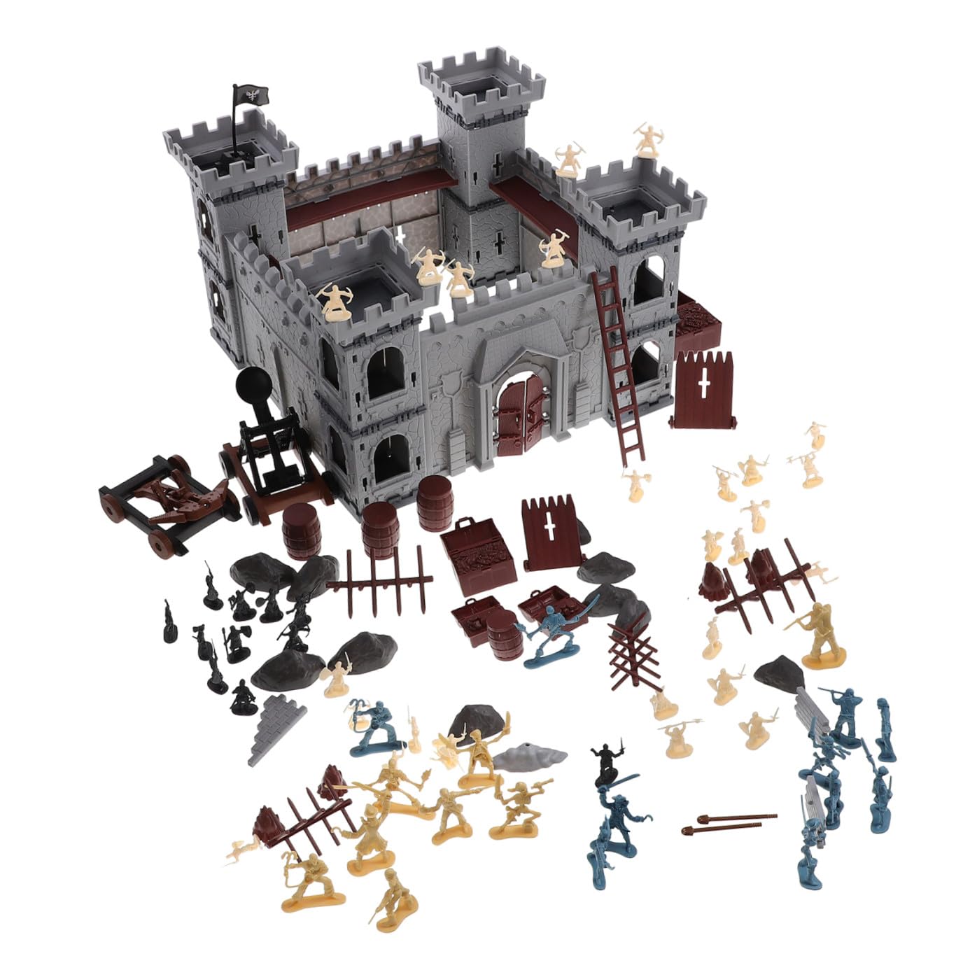 Abaodam Set di 310 Pezzi di Giocattoli da Costruzione Castello Medievale a Tema Pirata Soldatini in Plastica per Ragazzo Ragazza, Accessori Decorativi e Educativi per Compleanni
