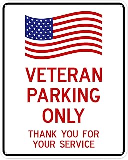 Veterans Parking Only Thank You For Your Service Sign, 24x30 Inches, 55 mil thick HDPS (high density polystyrene), Made in USA by My Sign Center
