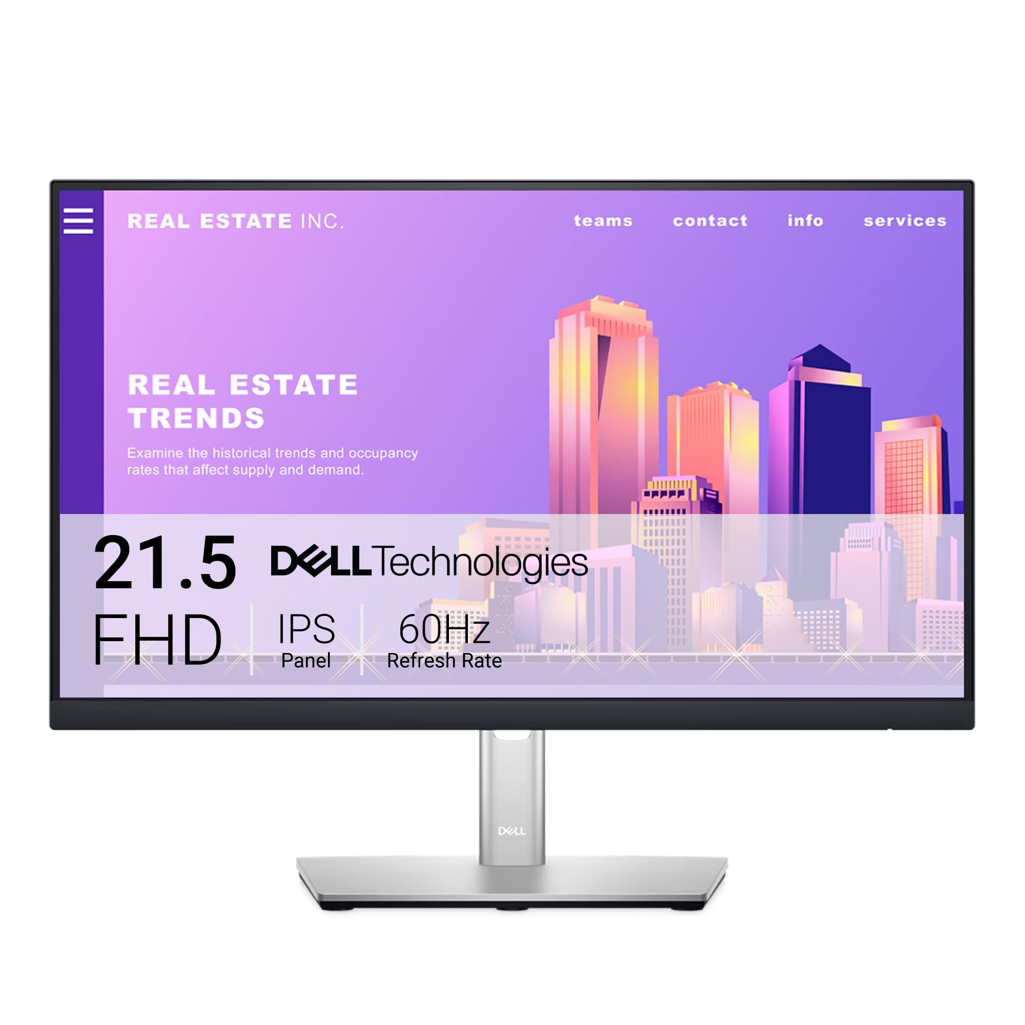 DELL P2222H Monitor 21.5p full hd negro plata