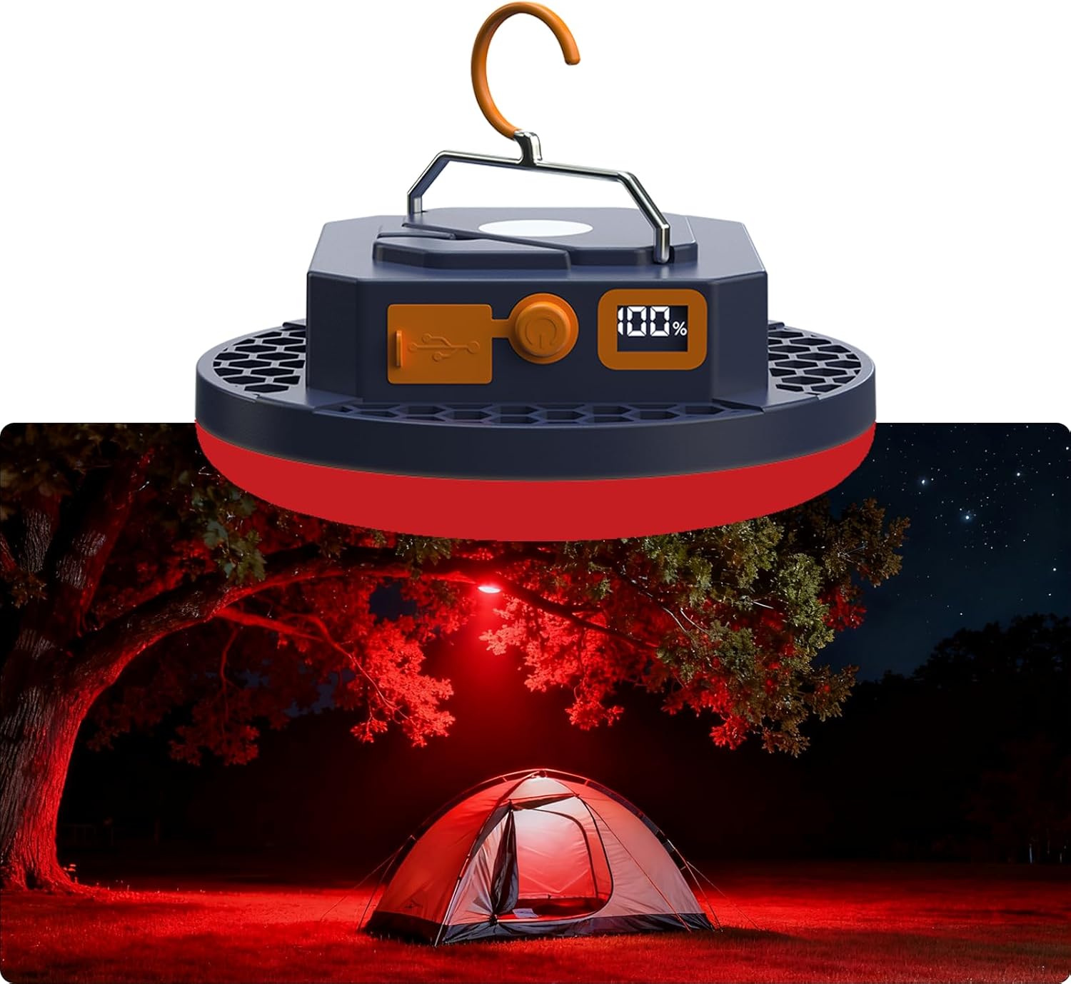 2025 Red Light Insect-Proof Camping Lamp for Stargazing 10000mAh Rechargeable 3000LM Tent Camping Light , Portable Led Red Lights 6500K 24 Hours Long Play Time , Outdoor Night Fishing Lantern