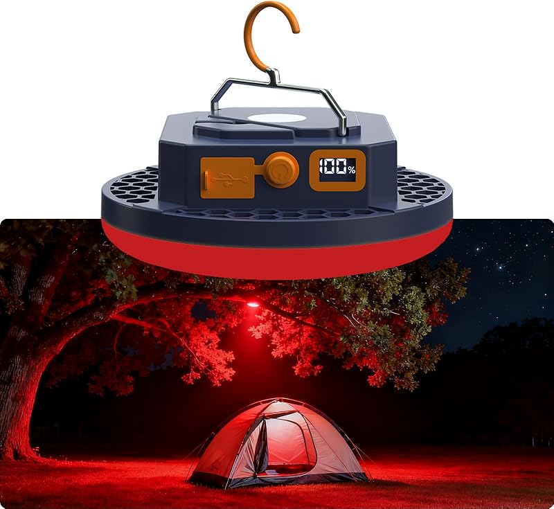 10000mAh Rechargeable 3000LM Red Light Camping Lamp for Stargazing Portable Led Red Lights Tent Camping Light , 6500K 24 Hours Long Play Time , Outdoor Night Fishing Lantern