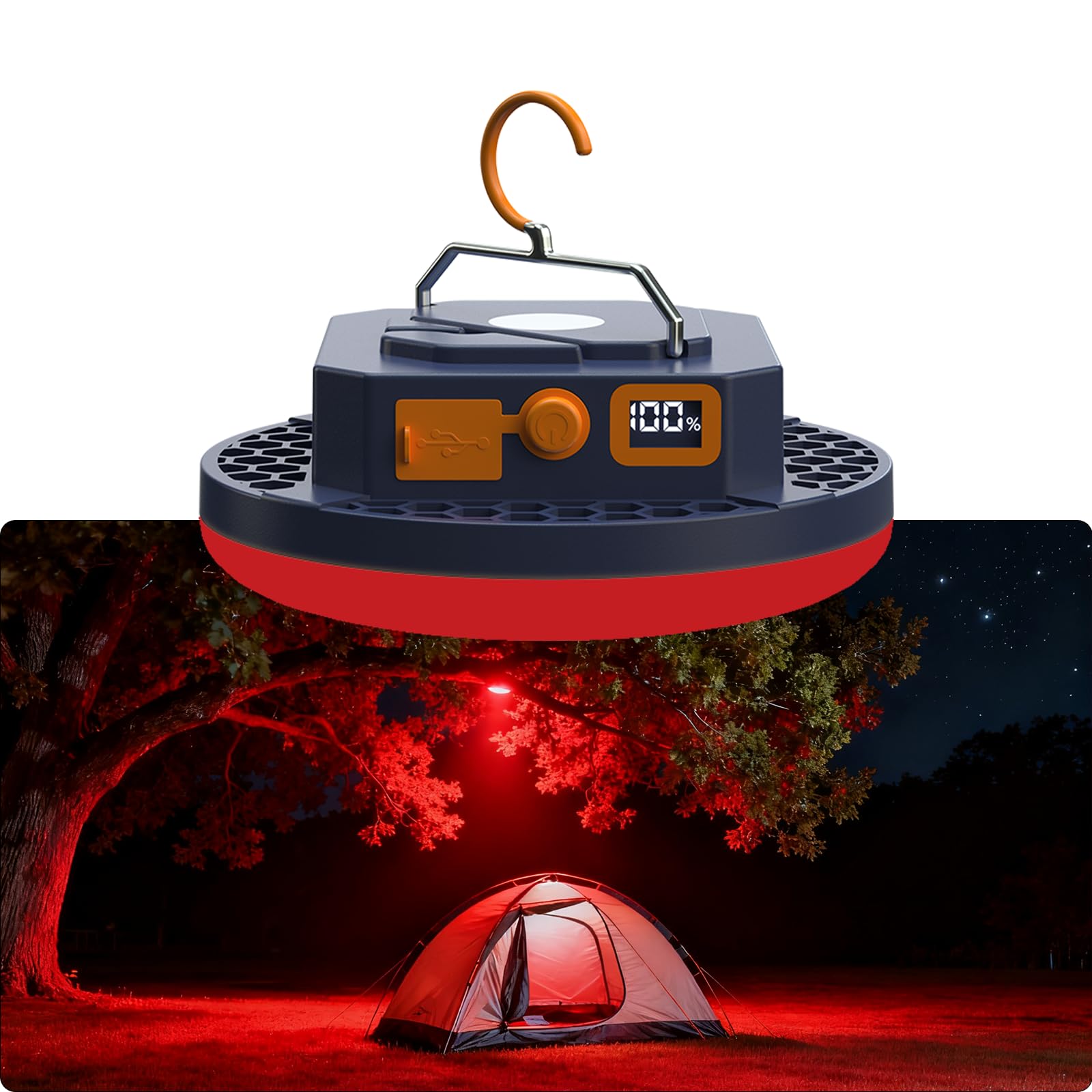 Lanterne De Camping Extérieure LED Rechargeable, Lampe De Tente D Charge Type C Lumiere Reglable En Continu 99369832