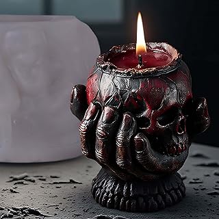 Halloween Skull Hand Ghost Cylinder Molds Silicone Wave Spiral Candle Mold - Silicone Resin Casting Molds for Candle & Resin & Soap Craft Supplies