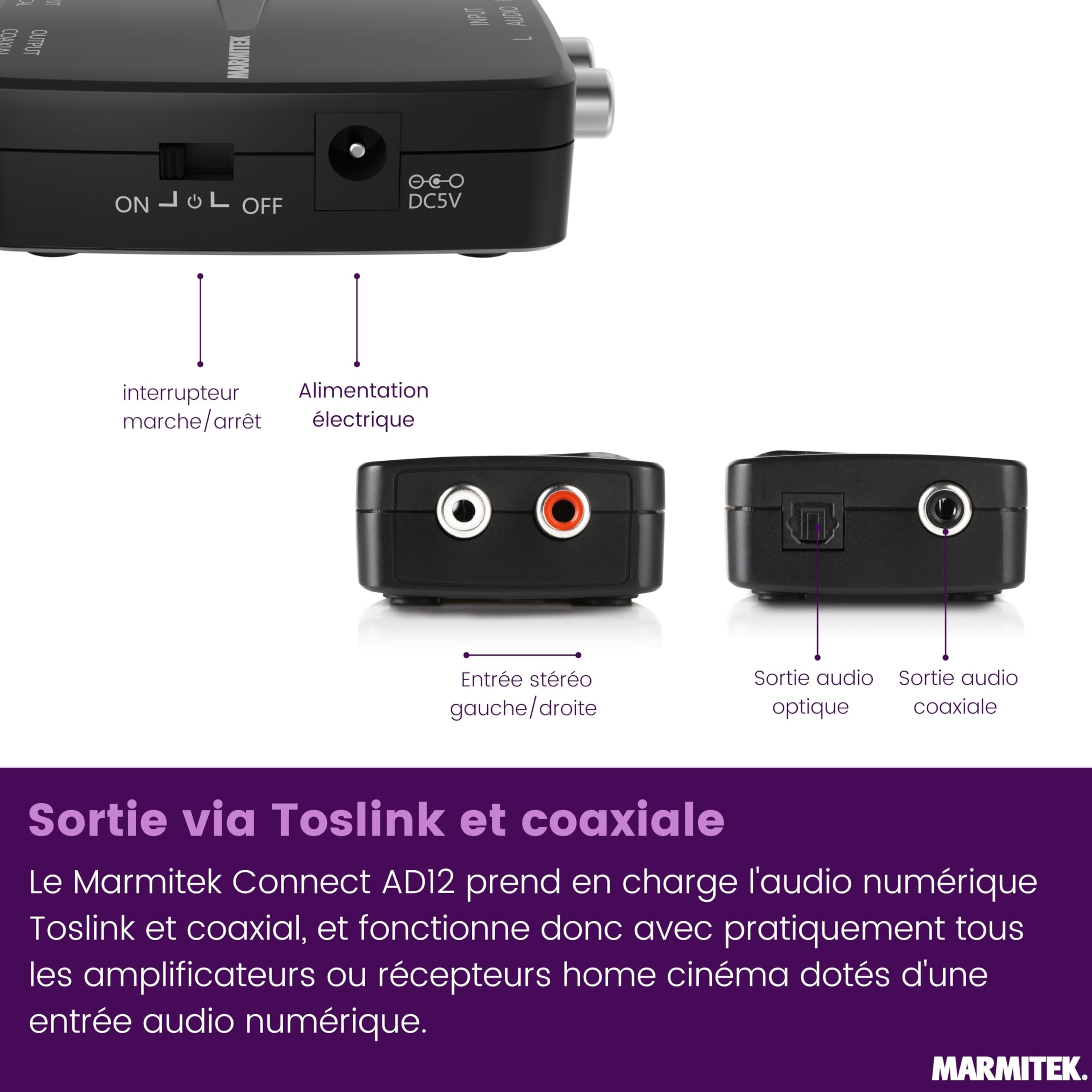 Marmitek Connect AD12 - Convertisseur ADC audio analogique vers numérique