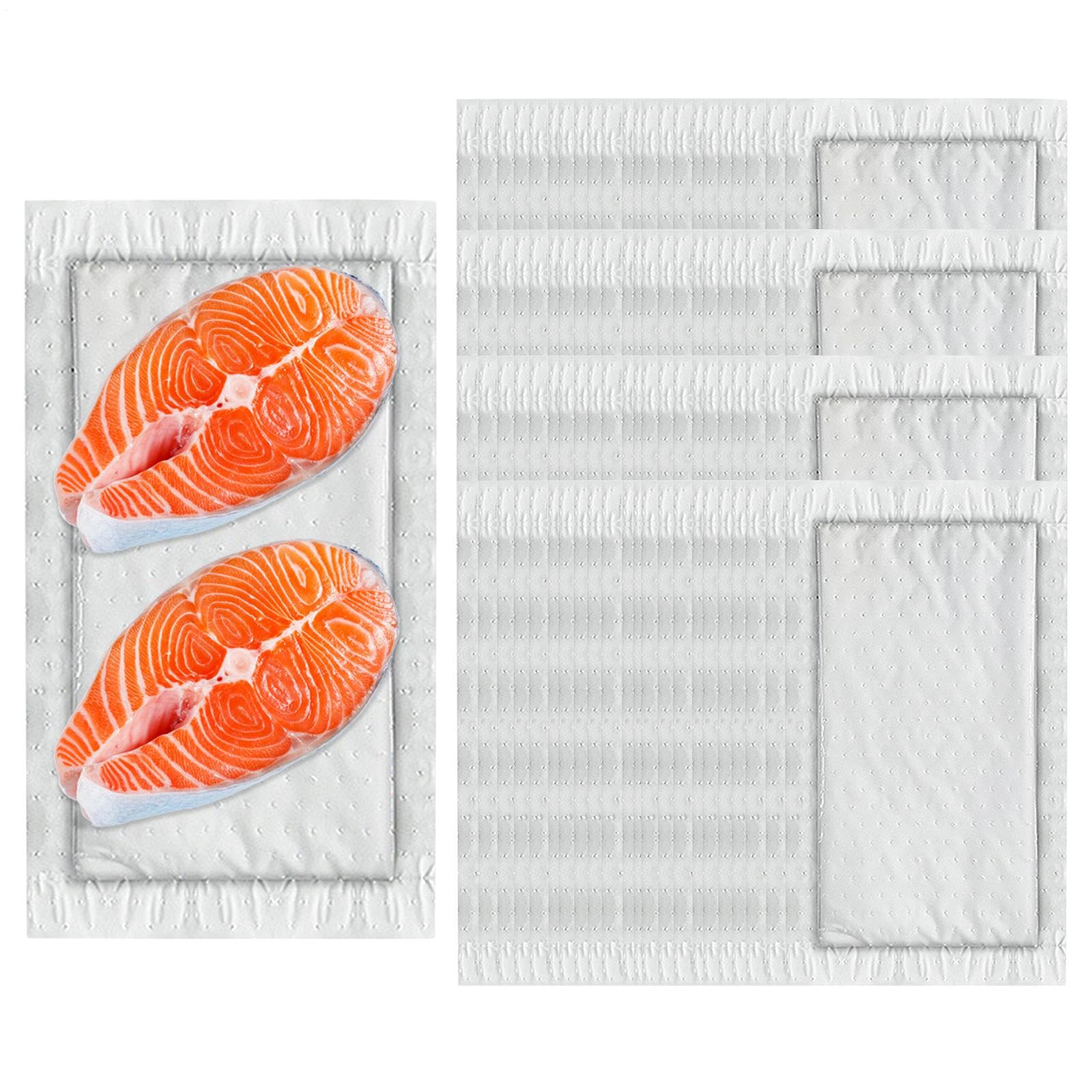 Meat Absorbent Pads, 100 Pieces of Kitchen Paper Towels, Absorbs Moisture Quickly, Prevents Liquids from Dripping and Spoiling, Long Lasting Freshness, for Home Kitchen and Shop
