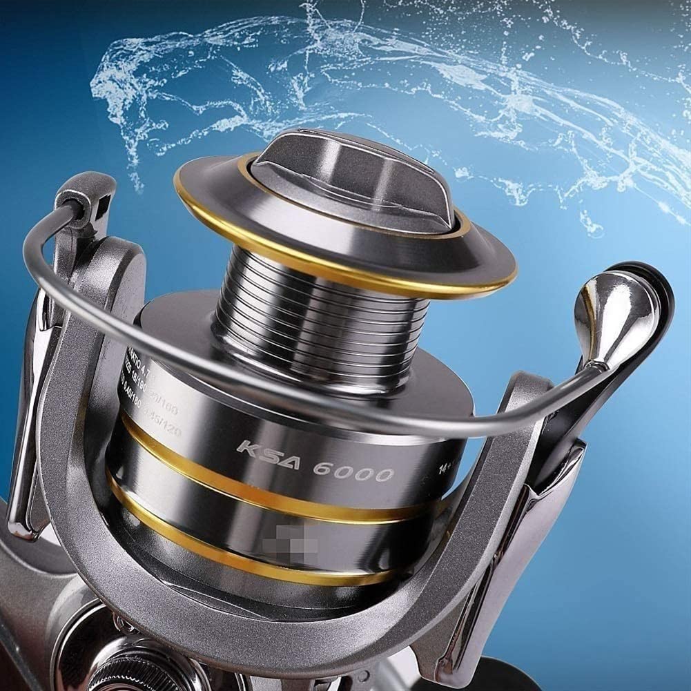 Amazon.com: SMSOM Fishing Reel, Spinning Fishing Reels, 14 +1BB Spinning  Reel, Ultra Smooth Powerful, Lightweight Metal Body Frame, Suitable for  Saltwater Freshwater Fishing Reel (Size : KSA1000) : Sports & Outdoors