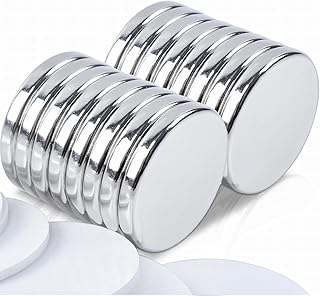 Neodym Magnete Stark, 16 Stück 20x3 mm Magnete Selbstklebend Stark, Rund Starker Magnete für Magnettafel, Whiteboard, Hand...