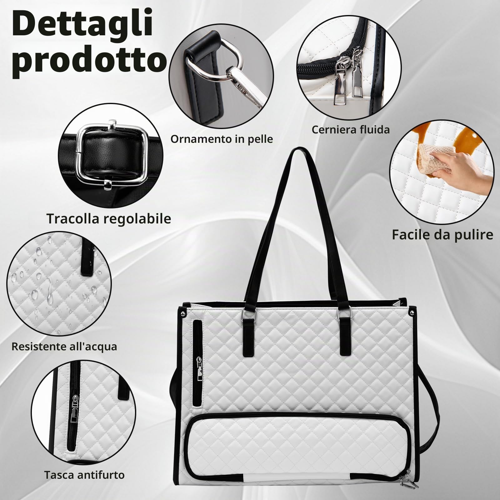 Borsa da donna 2 in 1, borsa da lavoro da donna con scomparto termico isolato, borsa da 15,6 pollici, termica grande a prova di perdite per il pranzo, borsa combinata per lavoro, scuola, ufficio