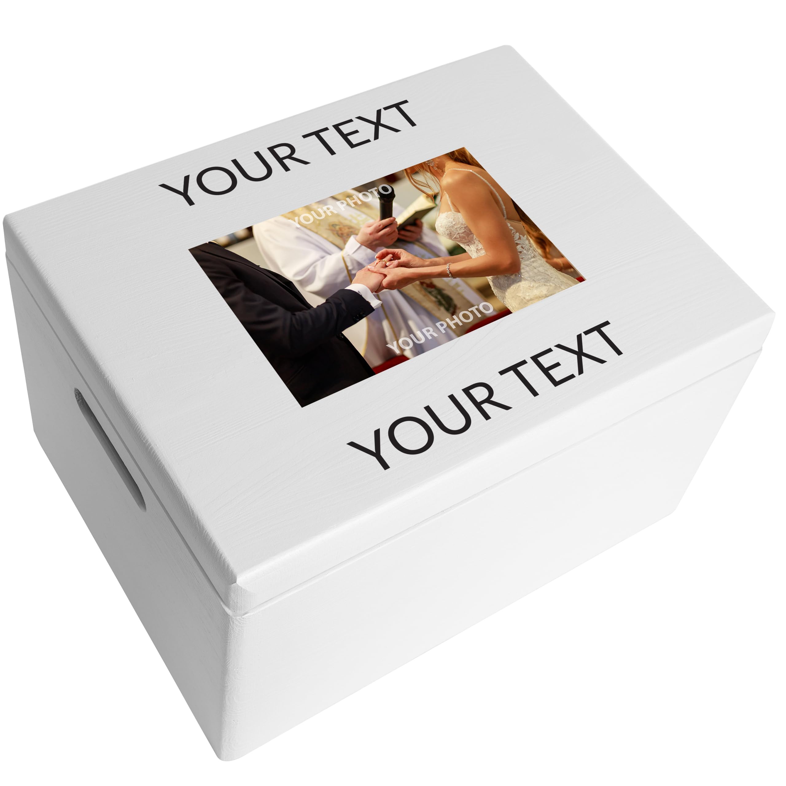 Creative Deco Wooden Storage Box, Solid Pine 40x30x24 White