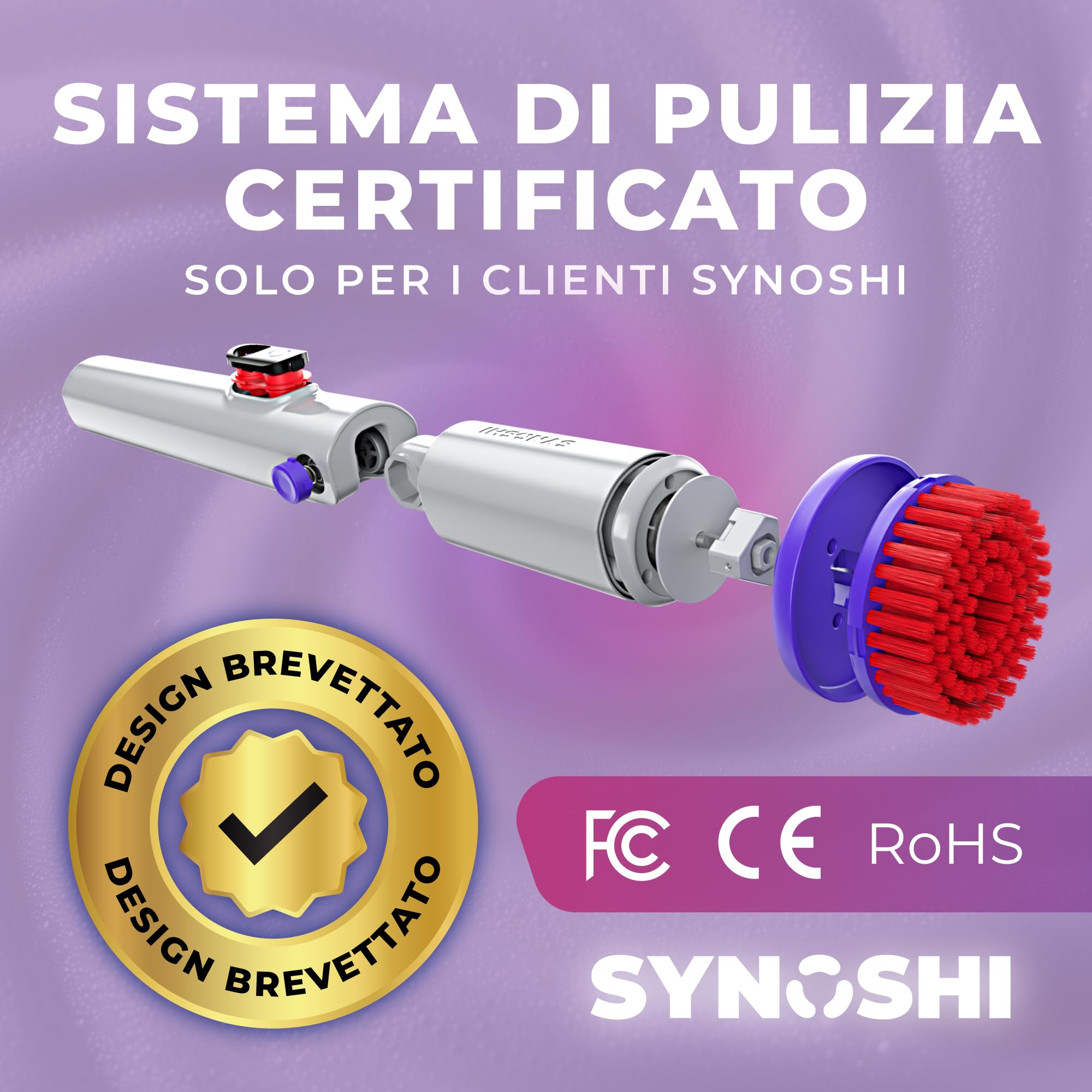 Synoshi Pro Spazzola Elettrica Rotante per Pulizia Casa, Design Universale, 2 Velocità, Batteria Lunga Durata, Attacchi Modulari, Spugna Magica Regalo