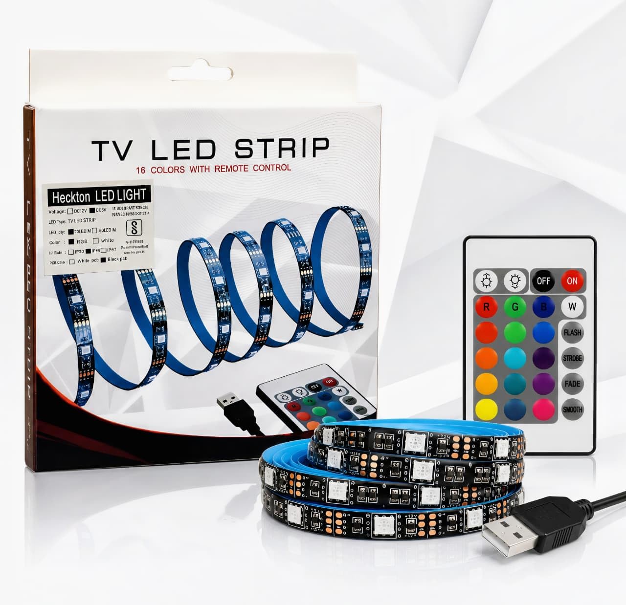 RGB LED Strip Light 5 Meter with 16-Key IR Remote, USB Powered Color Changing Flexible Ribbon Tape for Bedroom, PC Setup, TV Backlight, and Living Room, IP65 Waterproof, Cuttable Design-image-46