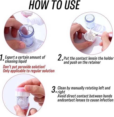 Miniatura 3 de Limpiador manual para lentes de contacto, contenedor de limpieza de lentes para uso diario, fundas para lentes de contacto, kit de almacenamiento de