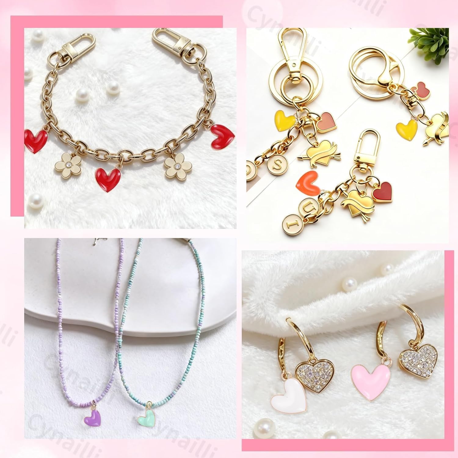 50Pcs Heart Enamel Love Dangle Charms, Colorful Heart Pendants Charm for Jewelry Making DIY Bracelet Necklace Earrings Crafts Supplies - Image 5