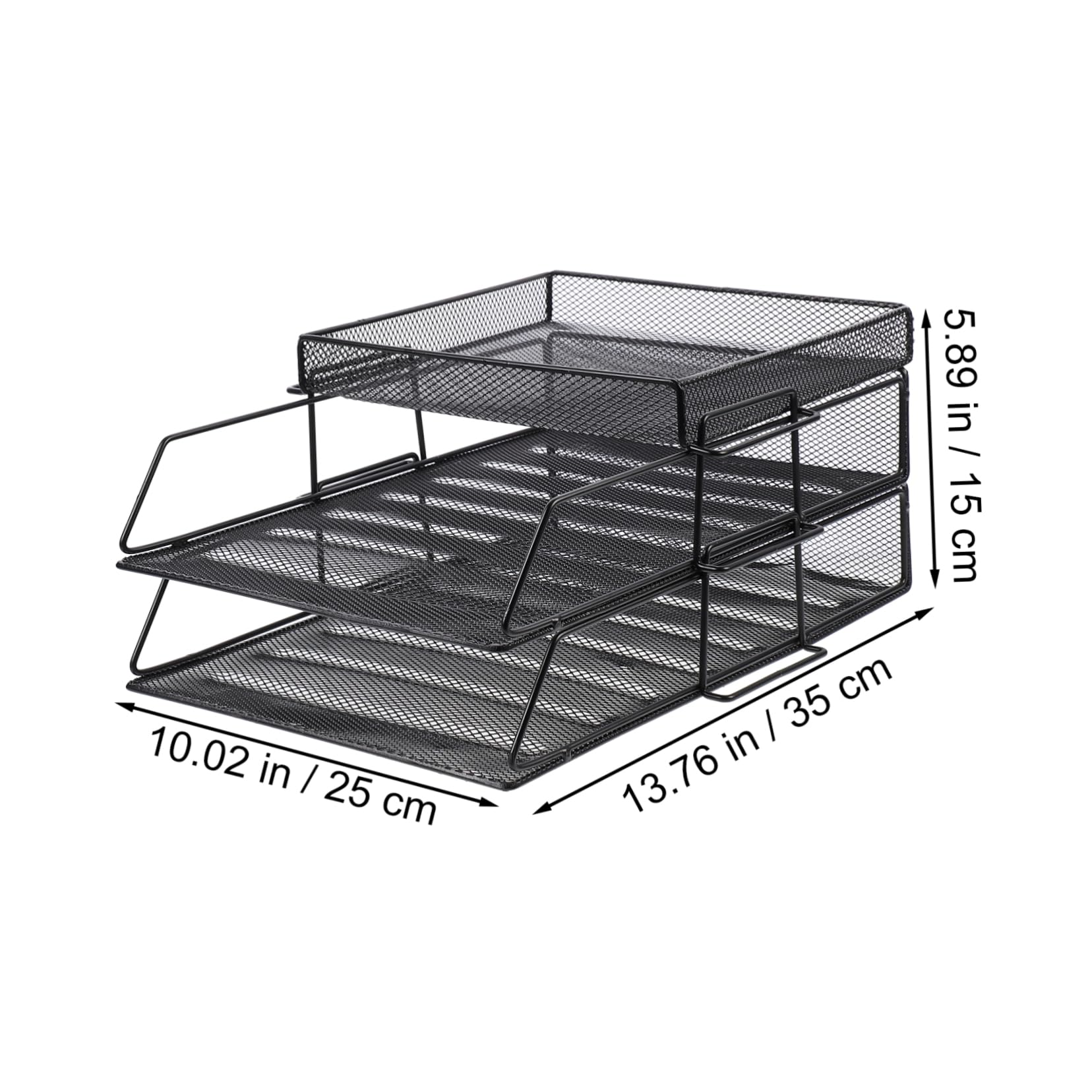HAPINARY 1Pc Multi Layer Mesh File Rack Desktop Documents Organizer Sturdy Office Storage Holder for Magazines Folders Documents Black for Home Office Use