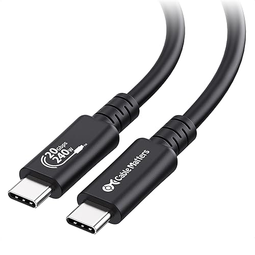 Cable Matters Certificado USB-IF Cable USB 4 de 20 Gbps de largo de 6.6 pies, con video 8K, carga de 240 W, compatible con Thunderbolt 4Thunderbolt