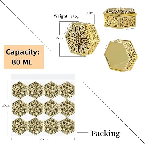 Miniatura 2 de HAN SHENG 12 cajas hexagonales huecas para dulces, cajas de recuerdos de boda, cajas de almacenamiento de dulces, cajas de regalo, decoración de