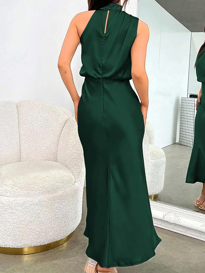 ACE SATIN DRESS アセテート サテンノースリーブワンピース 