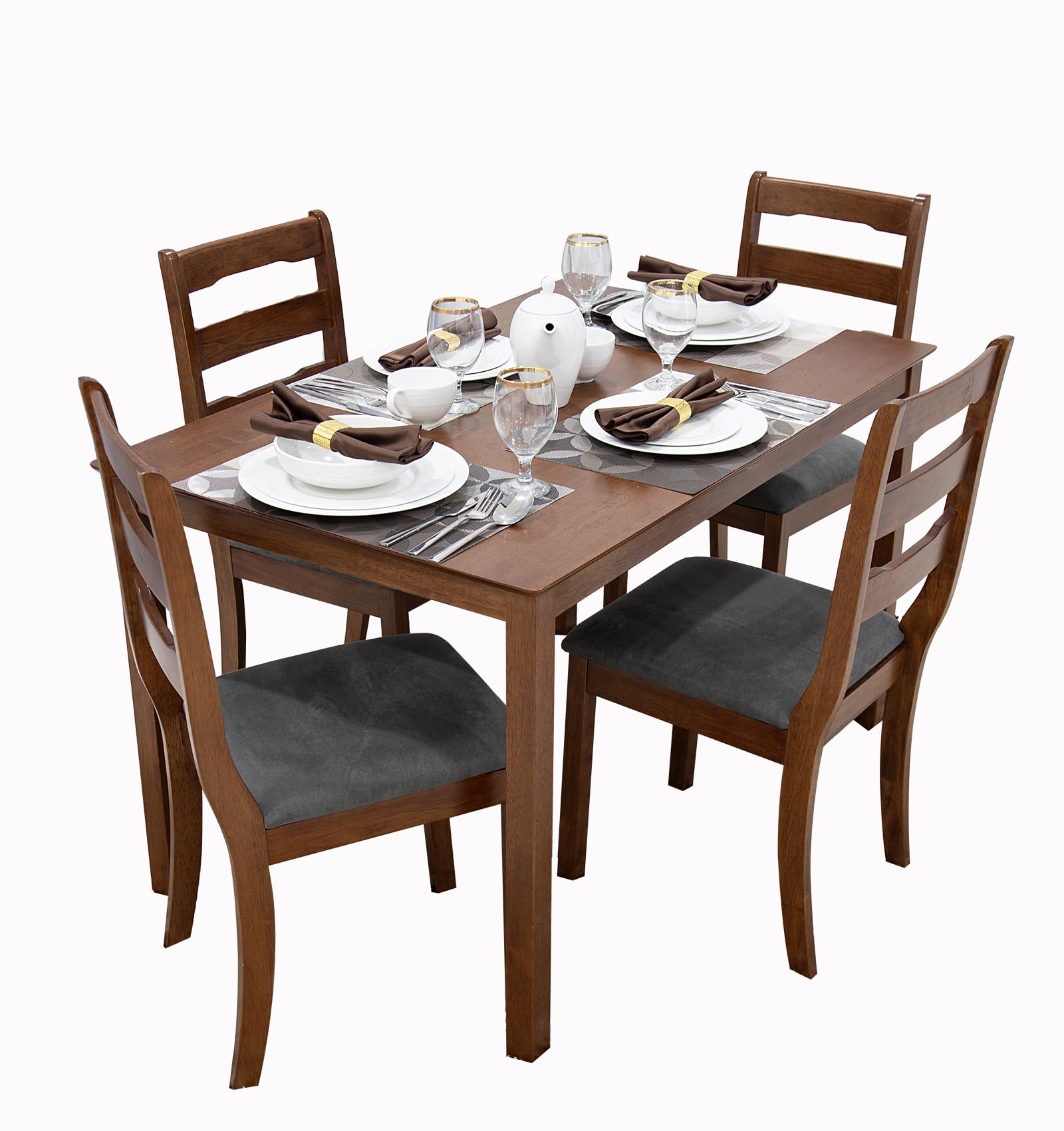 Home Style Tiffany 4 Seater Solidwood Dining Set- Merlot Cherry