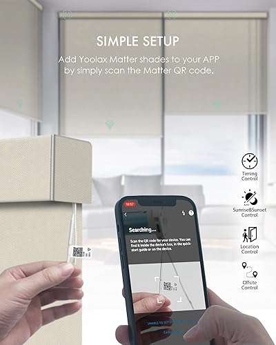 Miniatura 88 de Yoolax Persianas inteligentes, persianas enrollables motorizadas, persianas automáticas para ventanas, persianas motorizadas compatibles con Alexa