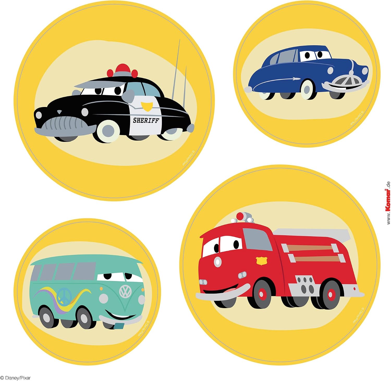 Disney Window Stickers - Cars Ka-Chow Bubbles - Size 30 x 30 cm, 2 Sheets - Children's Room, Baby Room, Window Sticker