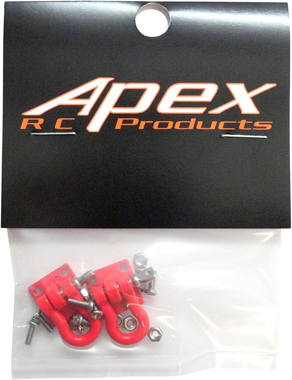 Apex RC Products 1/10 RC Rock Crawler Scale Red Winch Shackles - 2pcs 4051