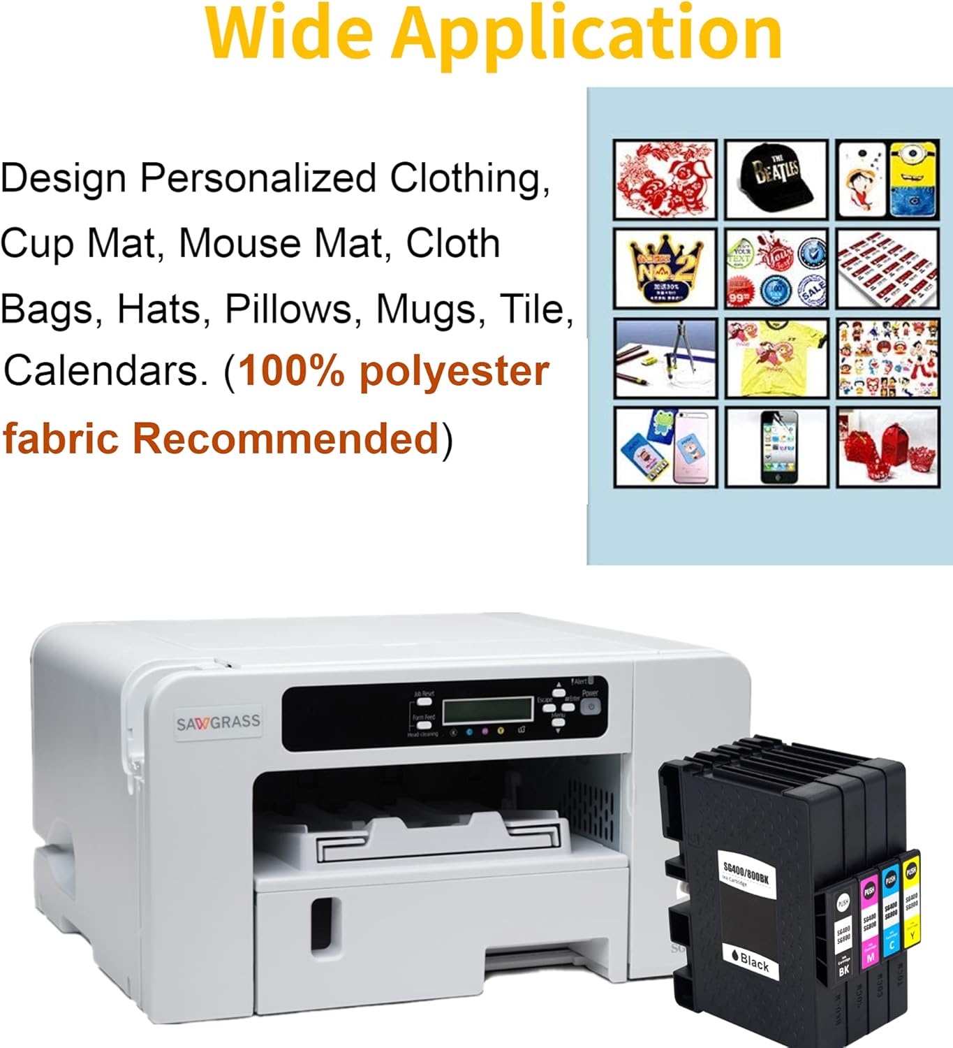 F FINDERS&CO Sawgrass SG400 SG800 Sublimation Ink Cartridge High Yield Replacement for Sawgrass Virtuoso SG 400 SG 800 Printer (1 Black, 1 Cyan, 1 Magenta, 1 Yellow) - Image 4