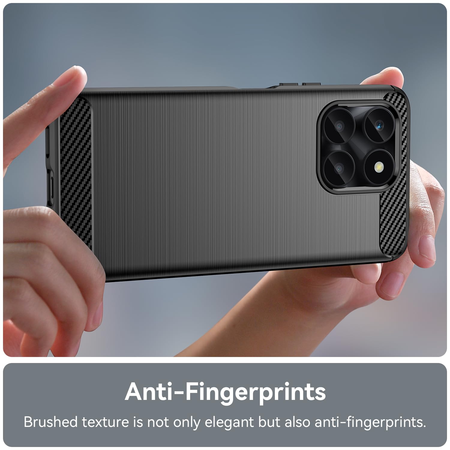 Cover Per Honor X6a Con Anello Portafortuna E 3 Pellicole In Vetro Temperato, Custodia In Silicone E PC Con Protezione Fotocamera Scorrevole, Nera