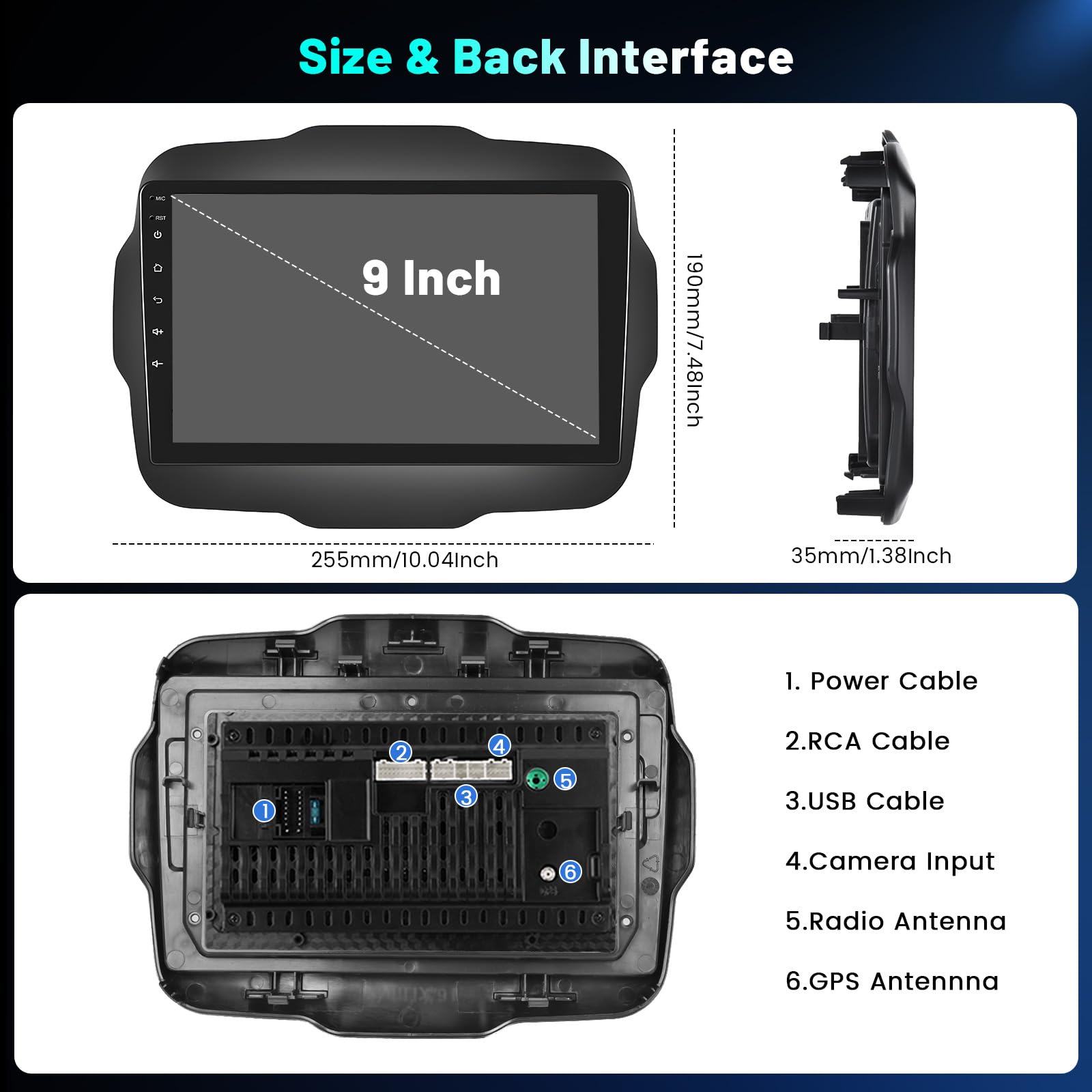5G WiFi 4+64G Android Autoradio per Jeep Renegade 2016-2020, 9 Pollici IPS Touch Screen Stereo Auto con Wireless Carplay Android Auto Bluetooth5.0 FM/RDS GPS SWC AHD Retrocamera
