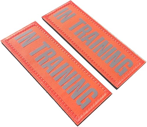 Miniatura 8 de Harsgs 2 parches reflectantes para entrenamiento, parches reflectantes para perro, cierre de gancho y bucle para collar de arnés de chaleco de perro.