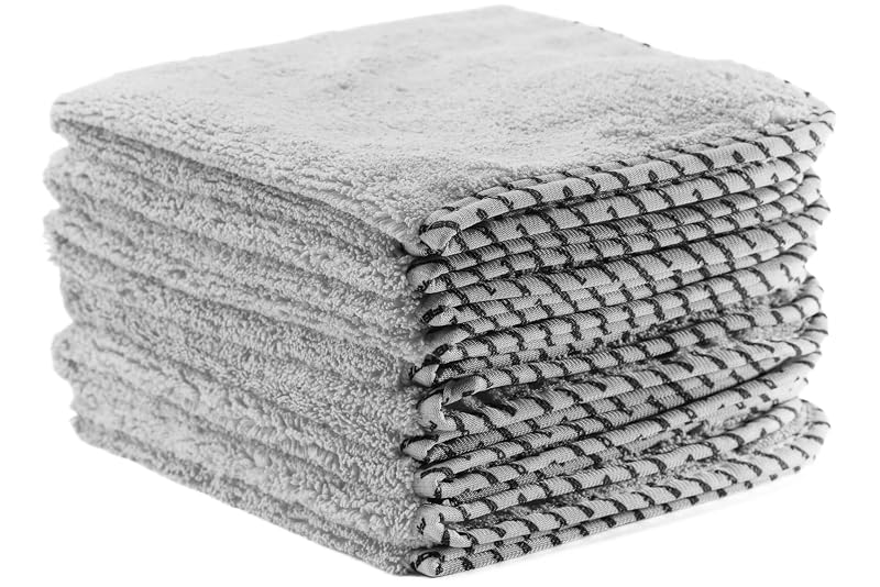Toalhas de Microfibra para Detalhamento Automotivo ProFibers Flipside 420, dupla face 420 GSM, 40,6 x 40,6 cm, 70/30, cinza, kit com 6