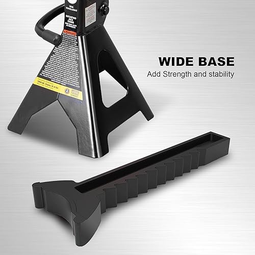 Miniatura 47 de Torin AT43005AB Soportes de acero resistentes para gatos: pasadores de bloqueo dobles, capacidad de 3 toneladas (6,000 libras), negro, 1 par