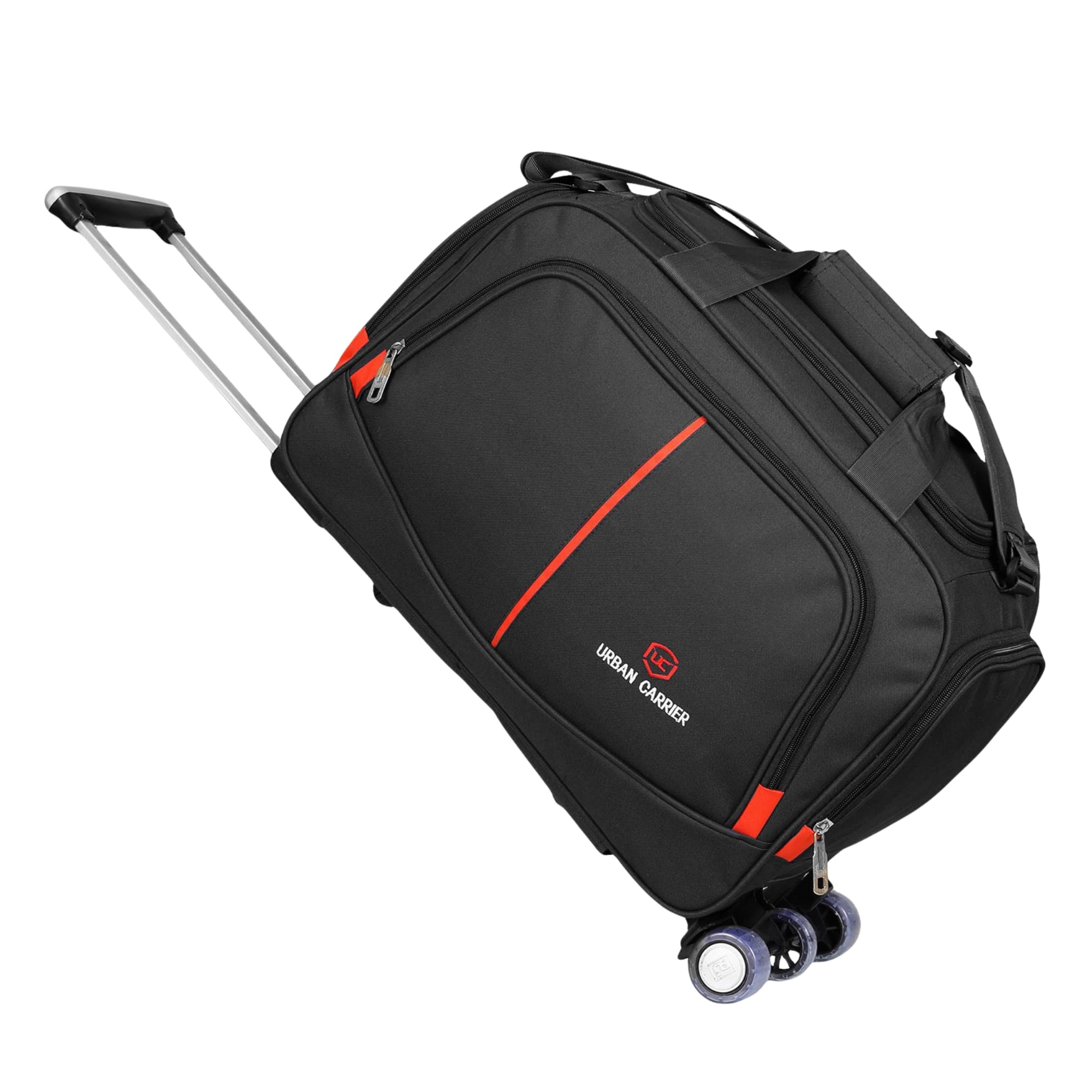 Urban Travel Luggage Duffel Trolley Bag with Wheels | Polyester | 65 L | Black | Expandable | Lightweight | Travel & Luggage-picture-22
