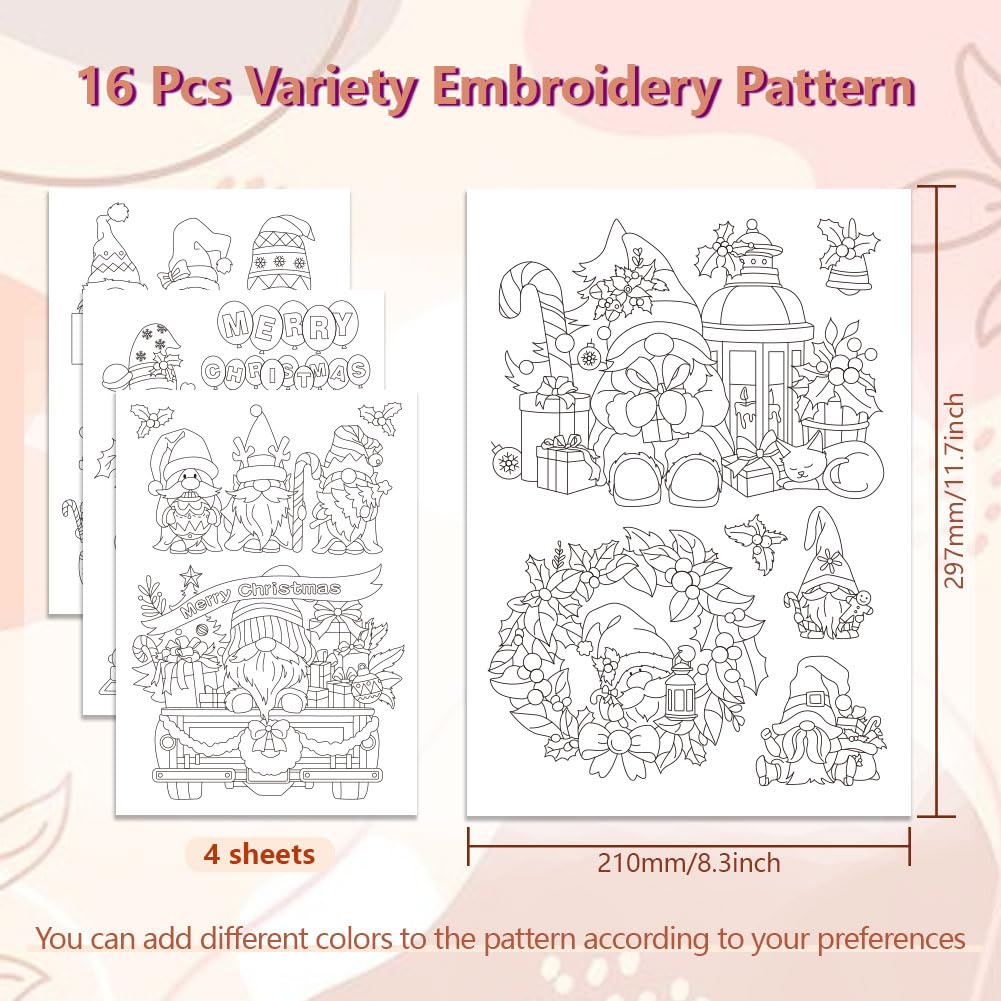 Peacoblue Motifs Broderie Solubles Eau - Carnival Circus 4 Feuilles 30 Motifs Avec Stabilisateurs