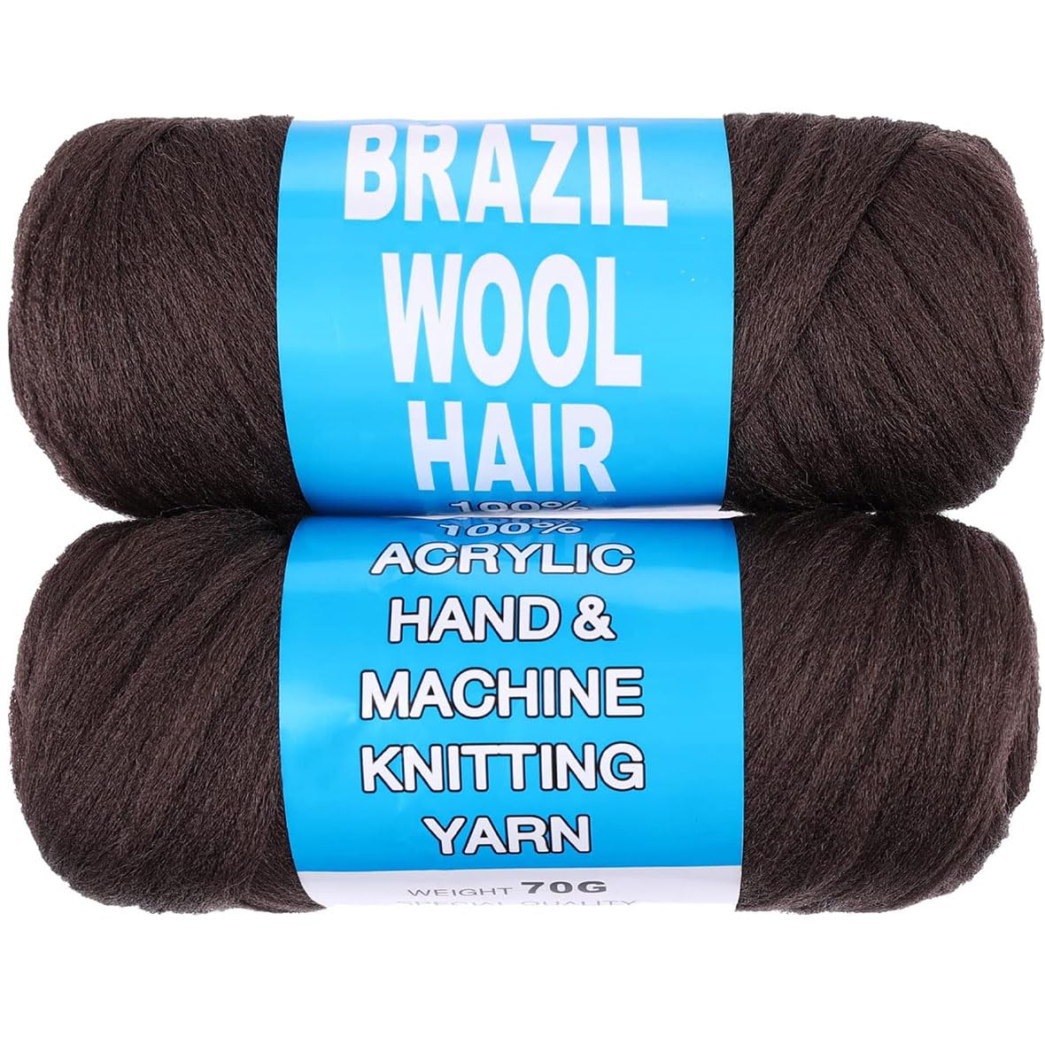 Kachanaa 8 Roll Brazilian Wool Hair for Braids Acrylic Hand Knitting Yarn for Braiding Synthetic Goddess Locs Crochet Hair Senegalese Twist Braiding Hair 4#