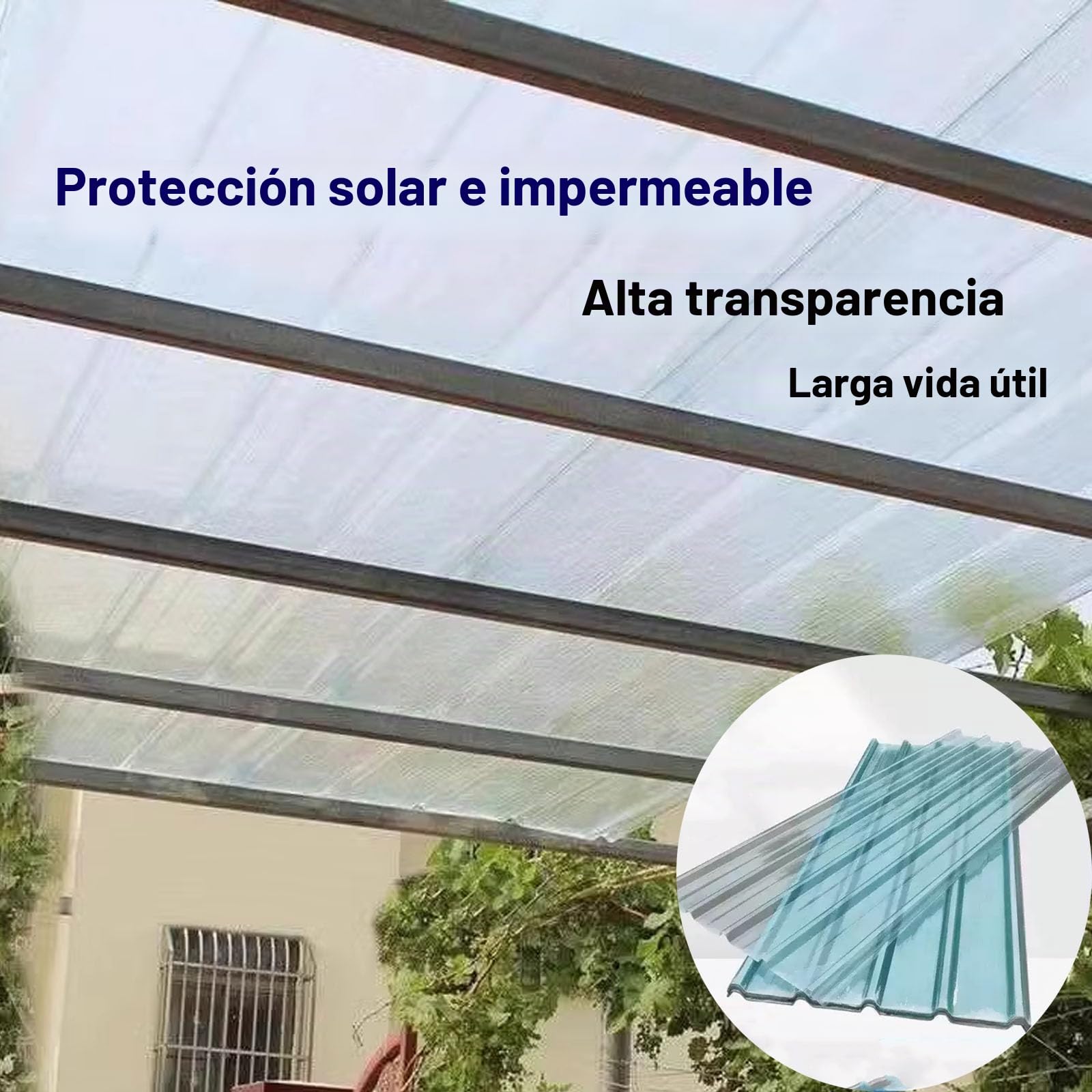 Planchas Transparentes Tejados,1mm Hojas de Techo Corrugado,Placa Ondulada FRP para Exteriores,Placa de Iluminación Natural de Fibra de Vidrio,Chapa Tejado o Pared (0.9×1.4m/35×55in,1pcs)