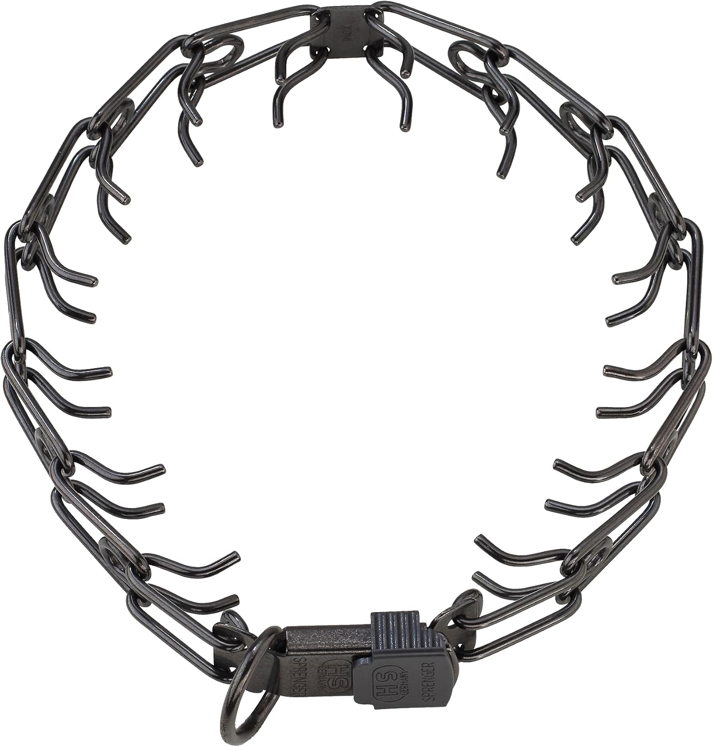 Herm Sprenger Black Stainless Steel Prong Dog Collar with ClicLock Buckle for Small Medium Large Dogs Ultra-Plus Training Pinch Collar with Quick Release Made in Germany