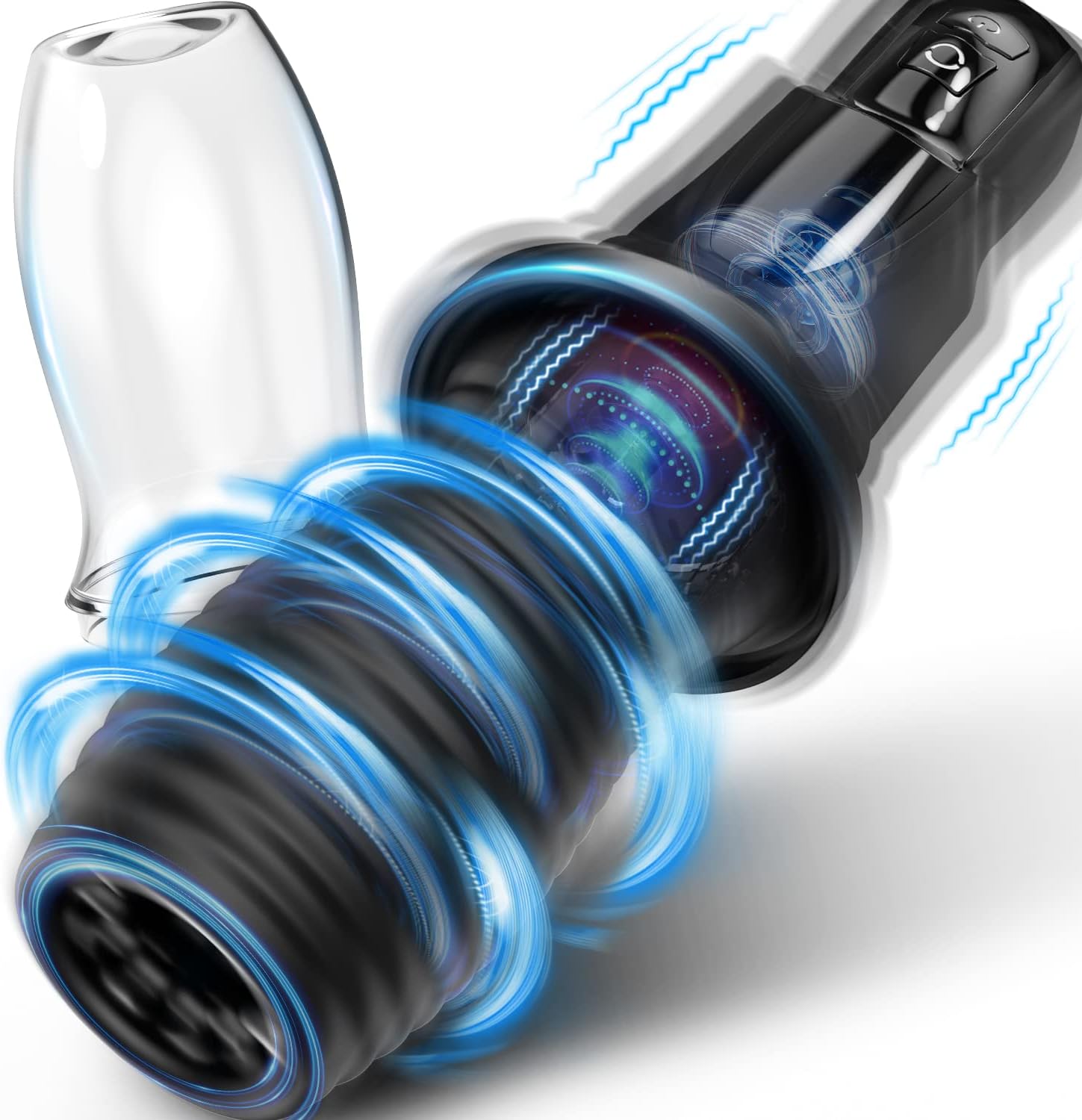 Automatic Male Masturbator, Vibrating Male Masturbator Cup with 7 Rotations & 7 Vibrations for Male Sex Toy, Electric Male Masturbators for Men Vibrating Adult Male Sex Toys with 360° Wrapped Inner