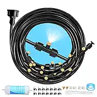 65FT Mister for Outside Patio Misting Cooling System, 65FT (20M) Misting Line+20 Brass Mist Nozzles+Water Filter, Outdoor Mister System for Garden Greenhouse Trampoline Waterparke