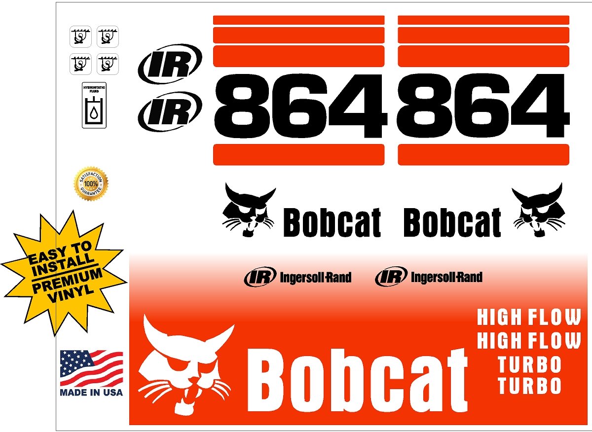 Bobcat E32 Decal Sticker Kit Aftermarket Repro Decals for E32, UV Laminated