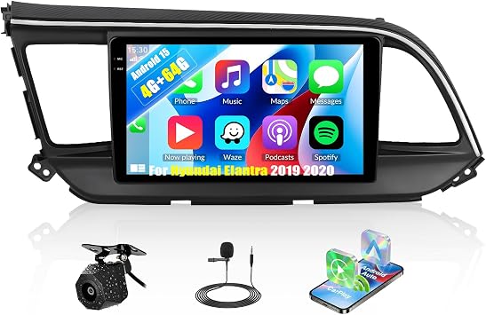 SIXTOP 4G+64G Android Car Stereo Radio for Hyundai Elantra 2019 2020 Wireless Carplay Android Auto 9 Inch IPS 1280 * 720 Touchscreen GPS Bluetooth 5.0 FM/RDS EQ WiFi SWC AHD Backup Camera