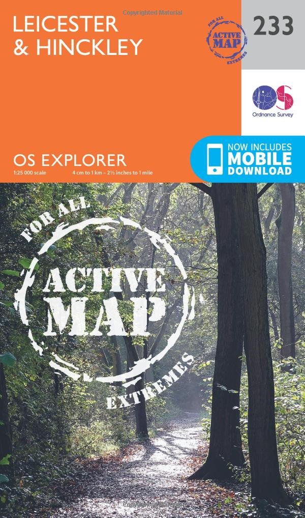 Leicester & Hinckley Map | Weatherproof | The National Forest | Ordnance Survey | OS Explorer Active Map 233 | England | Walks | Hiking | Maps | Adventure
