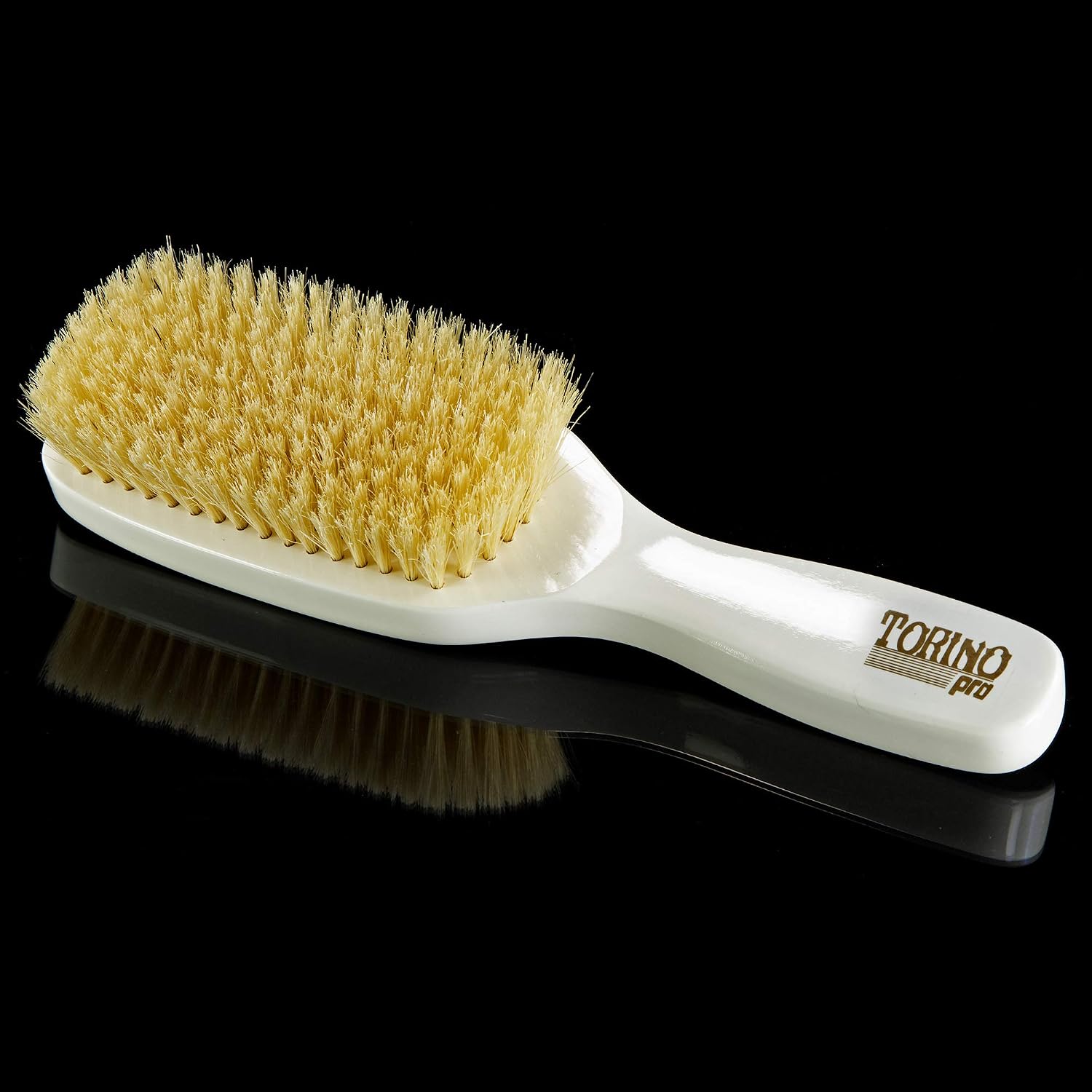 Torino Pro Wave Brush #500 By Brush King - 9 Row, Soft Wave Brush with Long Bristles - Made with 100% Boar Bristles - Great for Polishing/Laying Down Frizz & Finisher - 360 Waves Brush