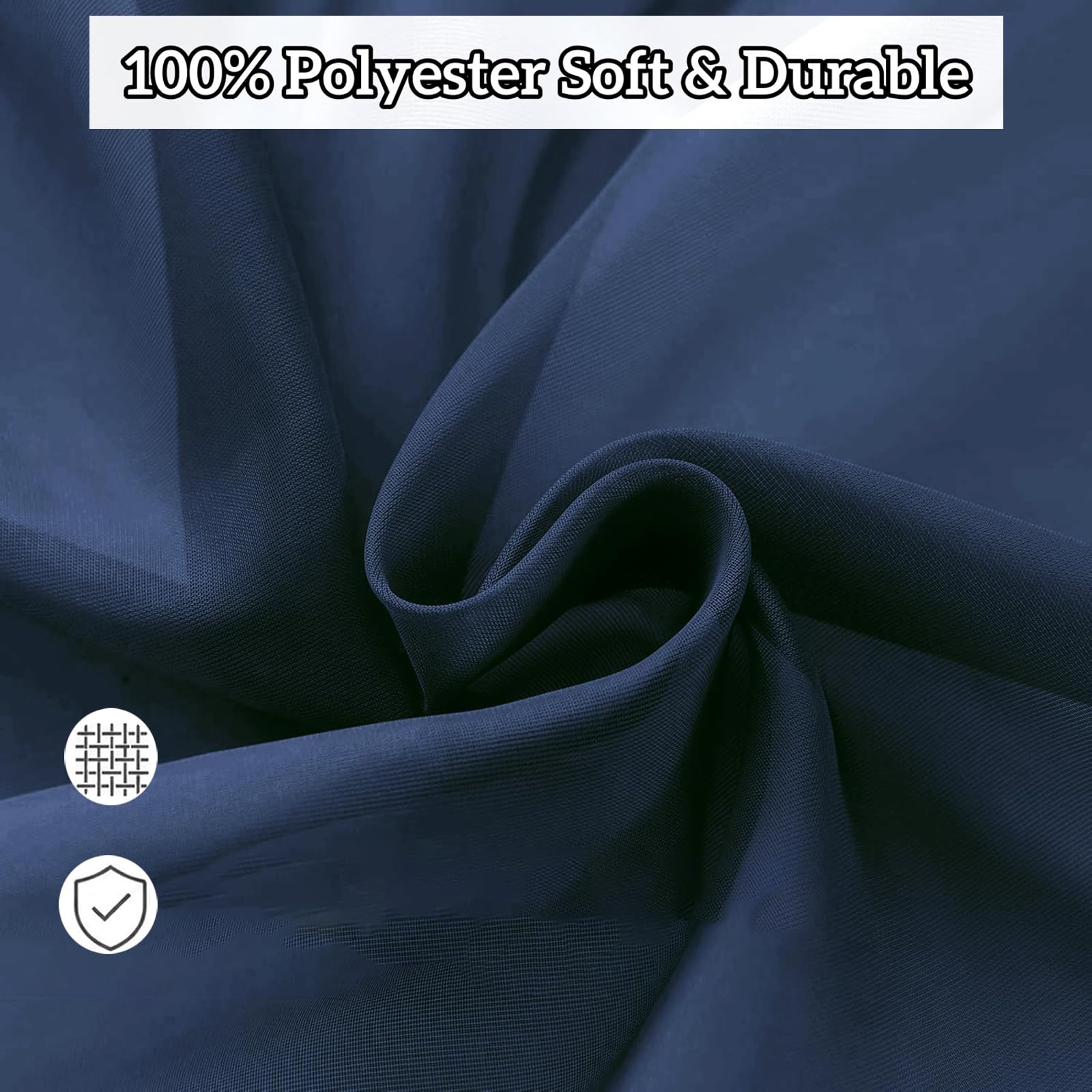 Zasłony Z Woalu Półprzezroczyste, Zapewniające 250x200cm Ciemnoniebieski