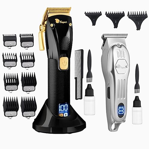 Fagaci Juego de cortapelos y cortapelos profesionales con corte preciso, cortapelos inalámbricos para hombres profesionales, cortapelos de
